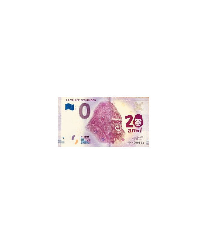 0 euro - la vallée des singes - Francja - 2018