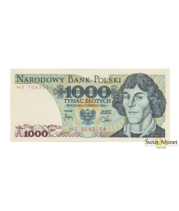 1000 zł Mikołaj Kopernik 1982 seria HE UNC