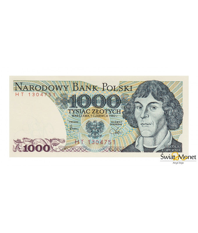 1000 zł Mikołaj Kopernik 1982 seria HT UNC