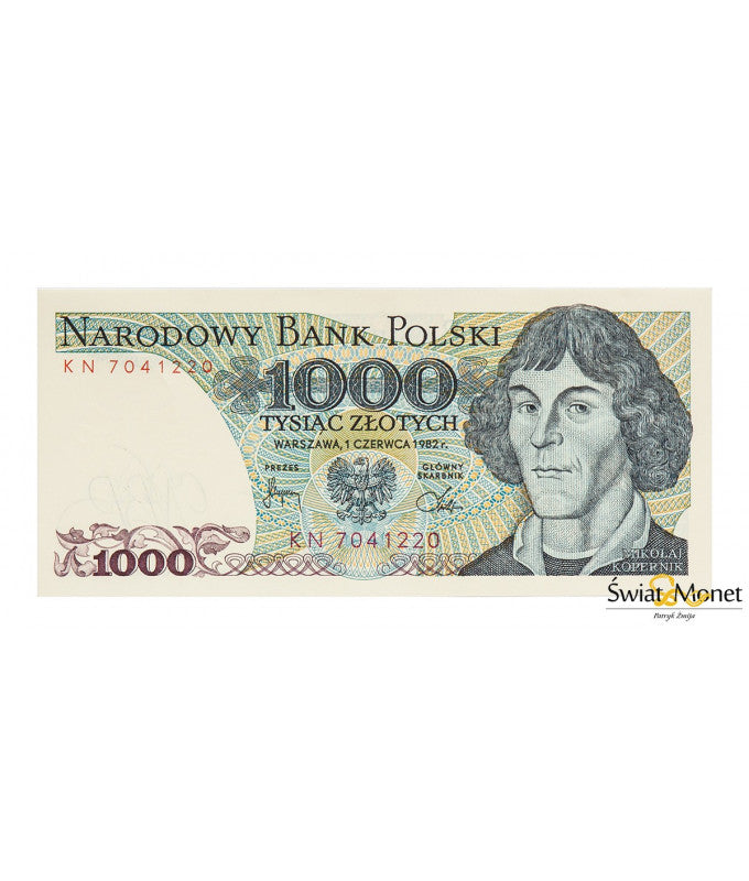 1000 zł Mikołaj Kopernik 1982 seria KN UNC