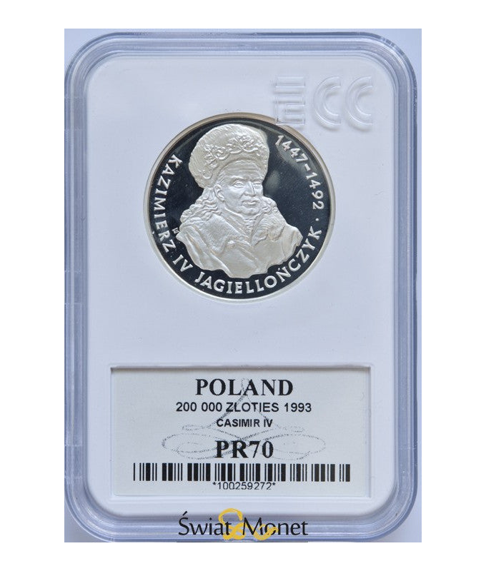 200 000 zł Kazimierz Jagiellończyk popiersie 1993 GCN PR70