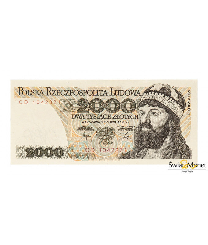 2000 zł Mieszko I 1982 seria CD UNC