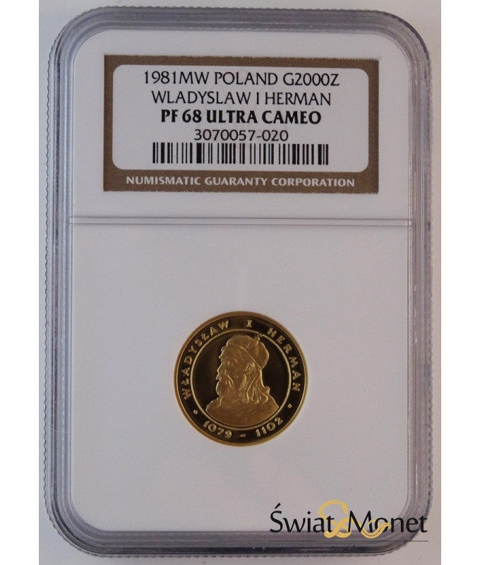 2000 zł Władysław I Herman 1981 NGC PF69