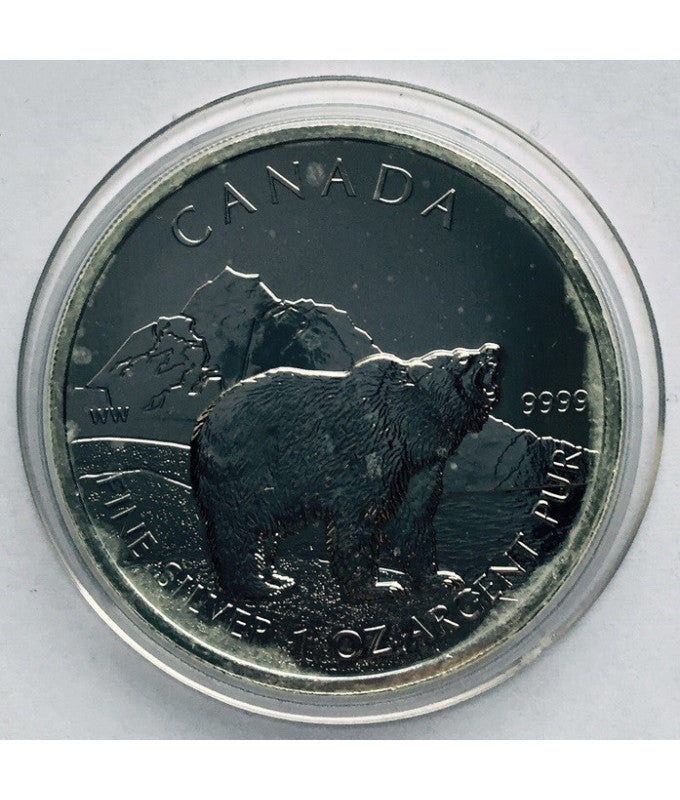 Kanada 5 $ niedźwiedź 2011 uncja srebra
