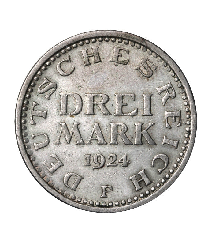 Niemcy - Weimar - 3 marki 1924 F - Stuttgart - (N49)