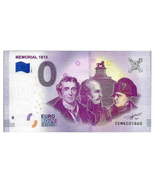 0 euro - Mémorial 1815 - Belgia 2017