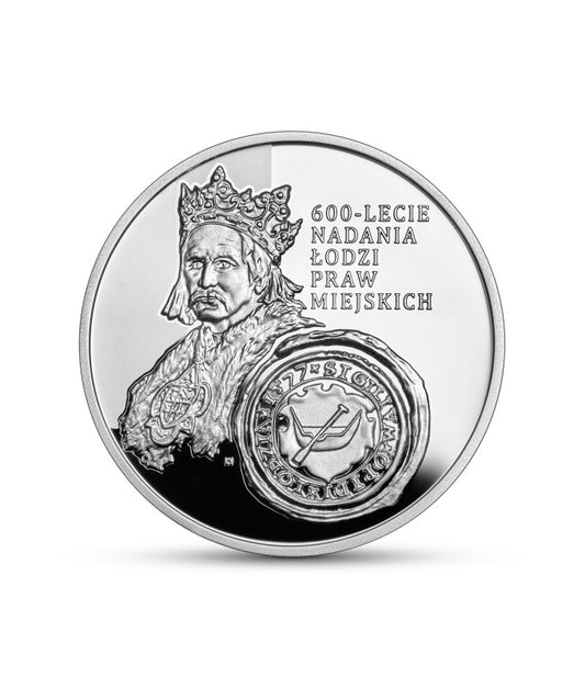 10 zł 600-lecie nadania Łodzi praw miejskich - Srebrna moneta 10 zł 2023