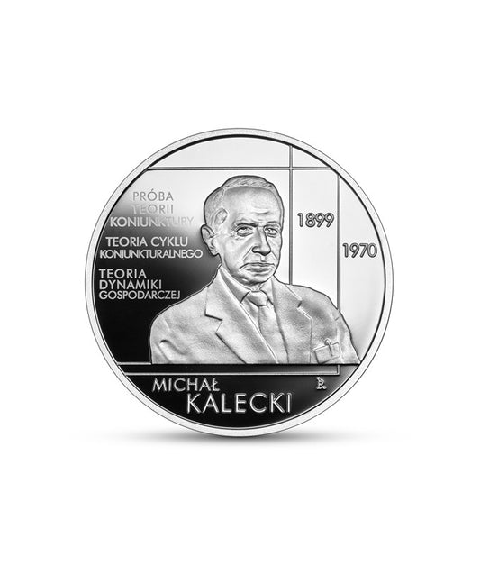 10 zł Michał Kalecki - "Wielcy Polscy Ekonomiści" - Srebrna moneta kolekcjonerska