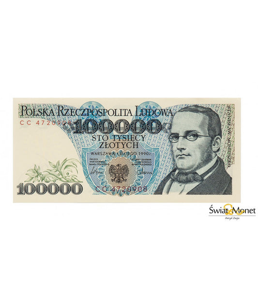 100 000 zł Moniuszko 1990 seria CC UNC