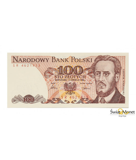 100 zł Ludwik Waryński 1988 seria SR UNC