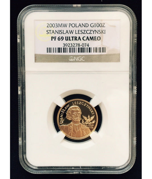 100 zł Stanisław Leszczyński 2003 NGC PF69