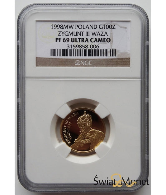 100 zł Zygmunt III Waza 1998 NGC PF69