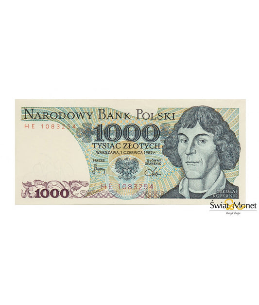 1000 zł Mikołaj Kopernik 1982 seria HE UNC