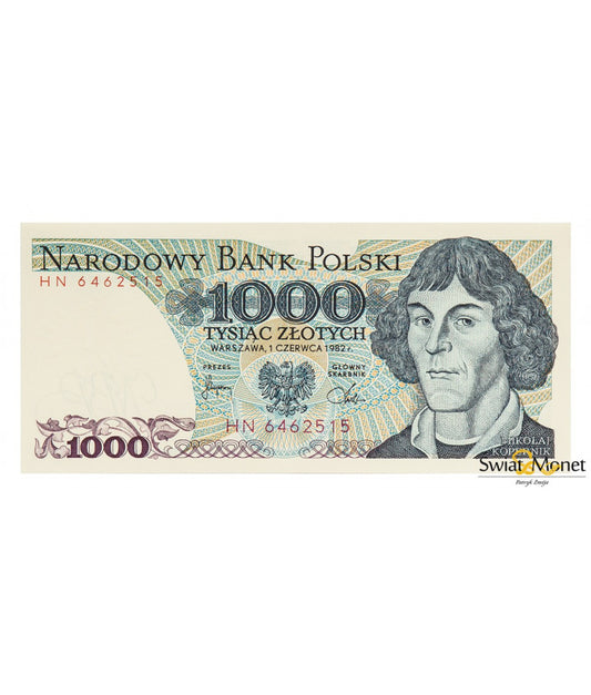 1000 zł Mikołaj Kopernik 1982 seria HN UNC