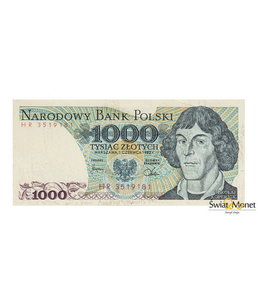 1000 zł Mikołaj Kopernik 1982 seria HR UNC