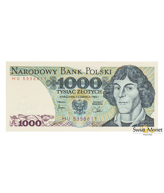 1000 zł Mikołaj Kopernik 1982 seria HU UNC