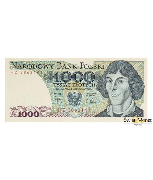 1000 zł Mikołaj Kopernik 1982 seria HZ UNC