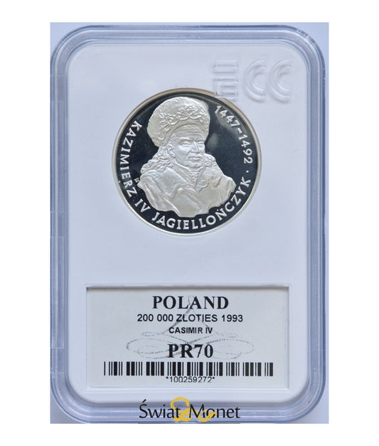 200 000 zł Kazimierz Jagiellończyk popiersie 1993 GCN PR70