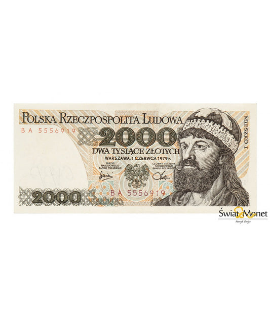 2000 zł Mieszko I 1979 seria BA UNC