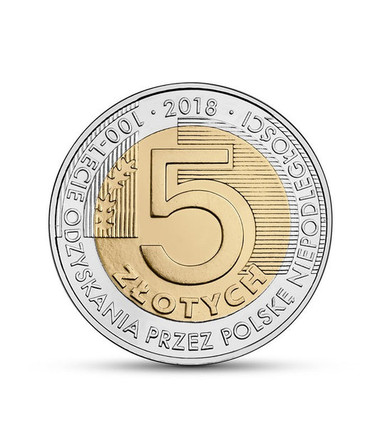 5 zł 2018 100-lecie odzyskania przez Polskę niepodległości