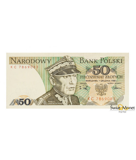 50 zł Karol Świerczewski 1988 seria KC UNC