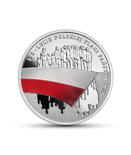 Moneta 10 zł 100-lecie polskiej flagi państwowej