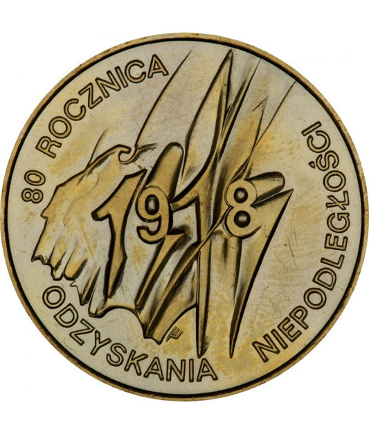 Moneta 2 zł 80. Rocznica Odzyskania Niepodległości