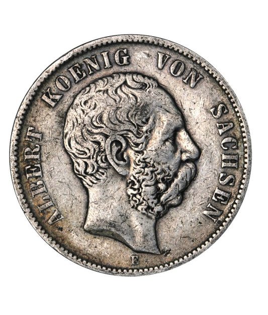 Niemcy - Saksonia - 5 marek 1875 - Albert - (N32)
