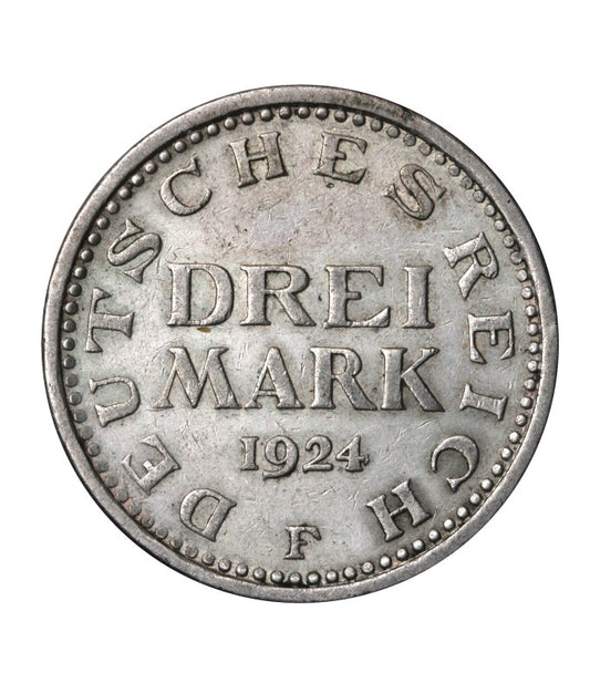 Niemcy - Weimar - 3 marki 1924 F - Stuttgart - (N49)