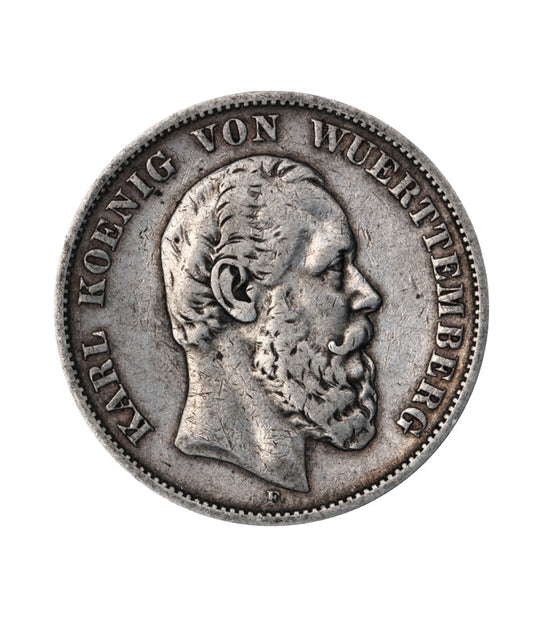 Niemcy - Wirtembergia - 5 marek 1876 - Karl